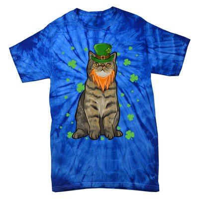 St Patricks Day Exotic Shorthair Cat Shamrock Gift Tie-Dye T-Shirt