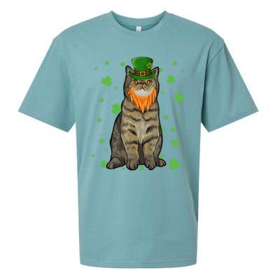 St Patricks Day Exotic Shorthair Cat Shamrock Gift Sueded Cloud Jersey T-Shirt