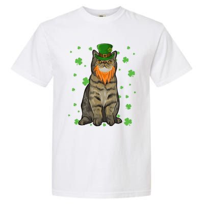 St Patricks Day Exotic Shorthair Cat Shamrock Gift Garment-Dyed Heavyweight T-Shirt