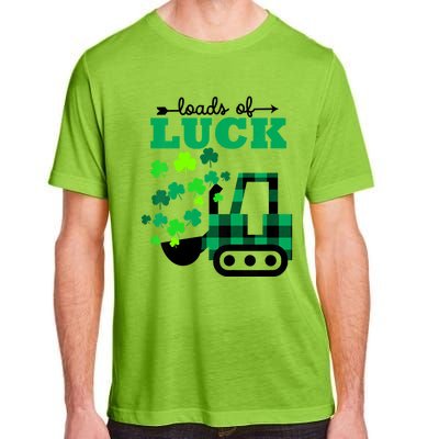 St Patricks Day Funny Truck Loads Of Luck Buffalo Plaid Gift Adult ChromaSoft Performance T-Shirt