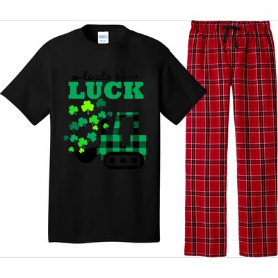 St Patricks Day Funny Truck Loads Of Luck Buffalo Plaid Gift Pajama Set