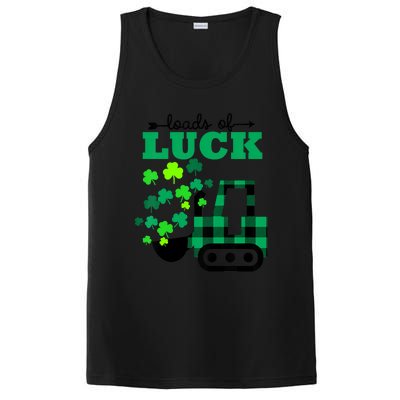 St Patricks Day Funny Truck Loads Of Luck Buffalo Plaid Gift PosiCharge Competitor Tank