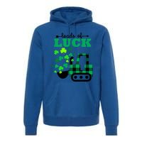 St Patricks Day Funny Truck Loads Of Luck Buffalo Plaid Gift Premium Hoodie