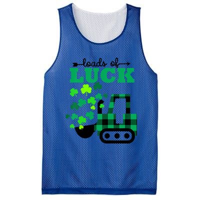 St Patricks Day Funny Truck Loads Of Luck Buffalo Plaid Gift Mesh Reversible Basketball Jersey Tank