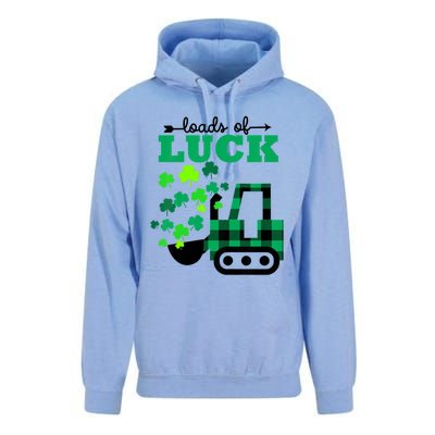 St Patricks Day Funny Truck Loads Of Luck Buffalo Plaid Gift Unisex Surf Hoodie