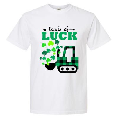 St Patricks Day Funny Truck Loads Of Luck Buffalo Plaid Gift Garment-Dyed Heavyweight T-Shirt