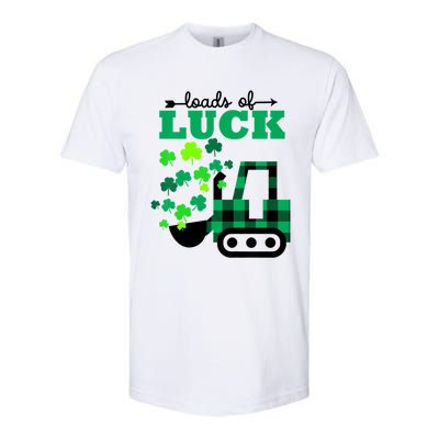 St Patricks Day Funny Truck Loads Of Luck Buffalo Plaid Gift Softstyle CVC T-Shirt