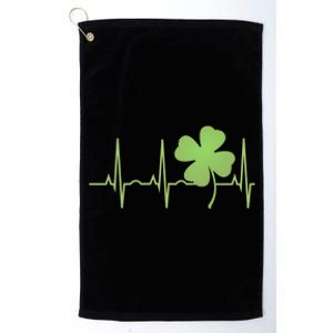 St Patricks Day Cute Gift Irish Heartbeat Hooded Gift Platinum Collection Golf Towel