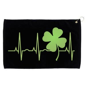 St Patricks Day Cute Gift Irish Heartbeat Hooded Gift Grommeted Golf Towel