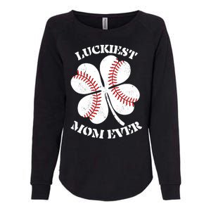 St Patrick's Day Shamrock Luckiest Mom Ever Irish Saint Paddy's Womens California Wash Sweatshirt