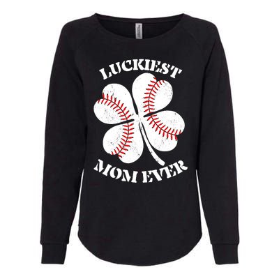 St Patrick's Day Shamrock Luckiest Mom Ever Irish Saint Paddy's Womens California Wash Sweatshirt