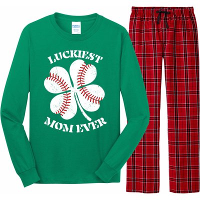 St Patrick's Day Shamrock Luckiest Mom Ever Irish Saint Paddy's Long Sleeve Pajama Set