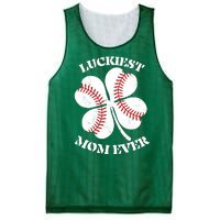 St Patrick's Day Shamrock Luckiest Mom Ever Irish Saint Paddy's Mesh Reversible Basketball Jersey Tank