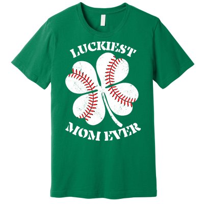 St Patrick's Day Shamrock Luckiest Mom Ever Irish Saint Paddy's Premium T-Shirt