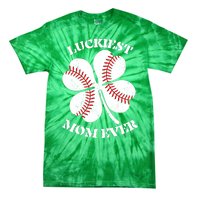 St Patrick's Day Shamrock Luckiest Mom Ever Irish Saint Paddy's Tie-Dye T-Shirt