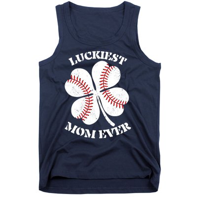 St Patrick's Day Shamrock Luckiest Mom Ever Irish Saint Paddy's Tank Top