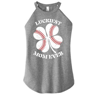 St Patrick's Day Shamrock Luckiest Mom Ever Irish Saint Paddy's Women’s Perfect Tri Rocker Tank