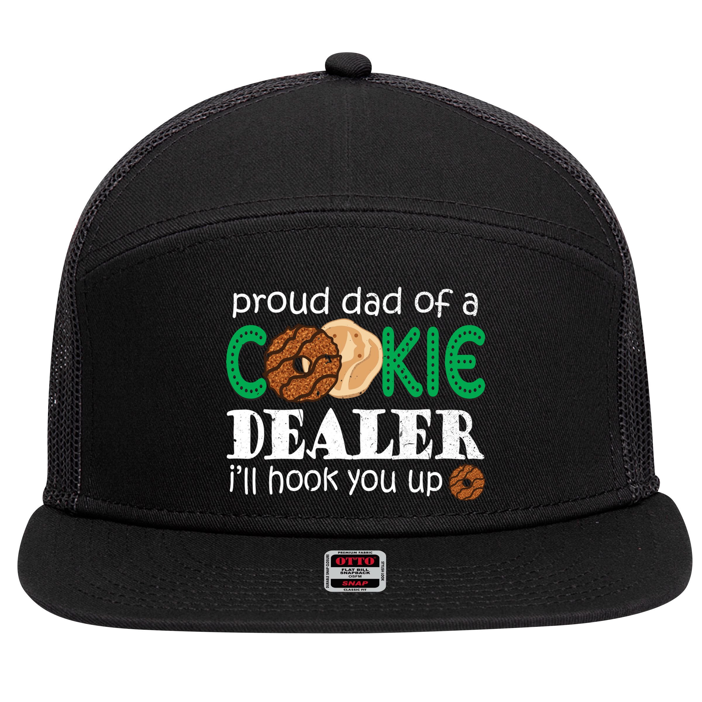 Scout Proud Dad Of A Cookie Dealer Troop Leader 7 Panel Mesh Trucker Snapback Hat