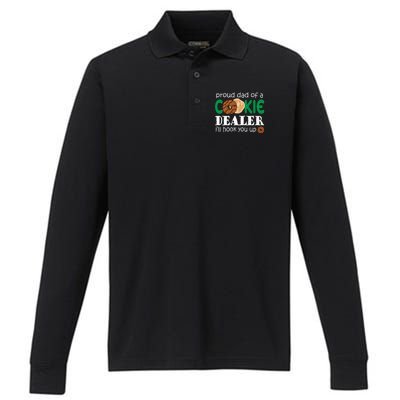 Scout Proud Dad Of A Cookie Dealer Troop Leader Performance Long Sleeve Polo