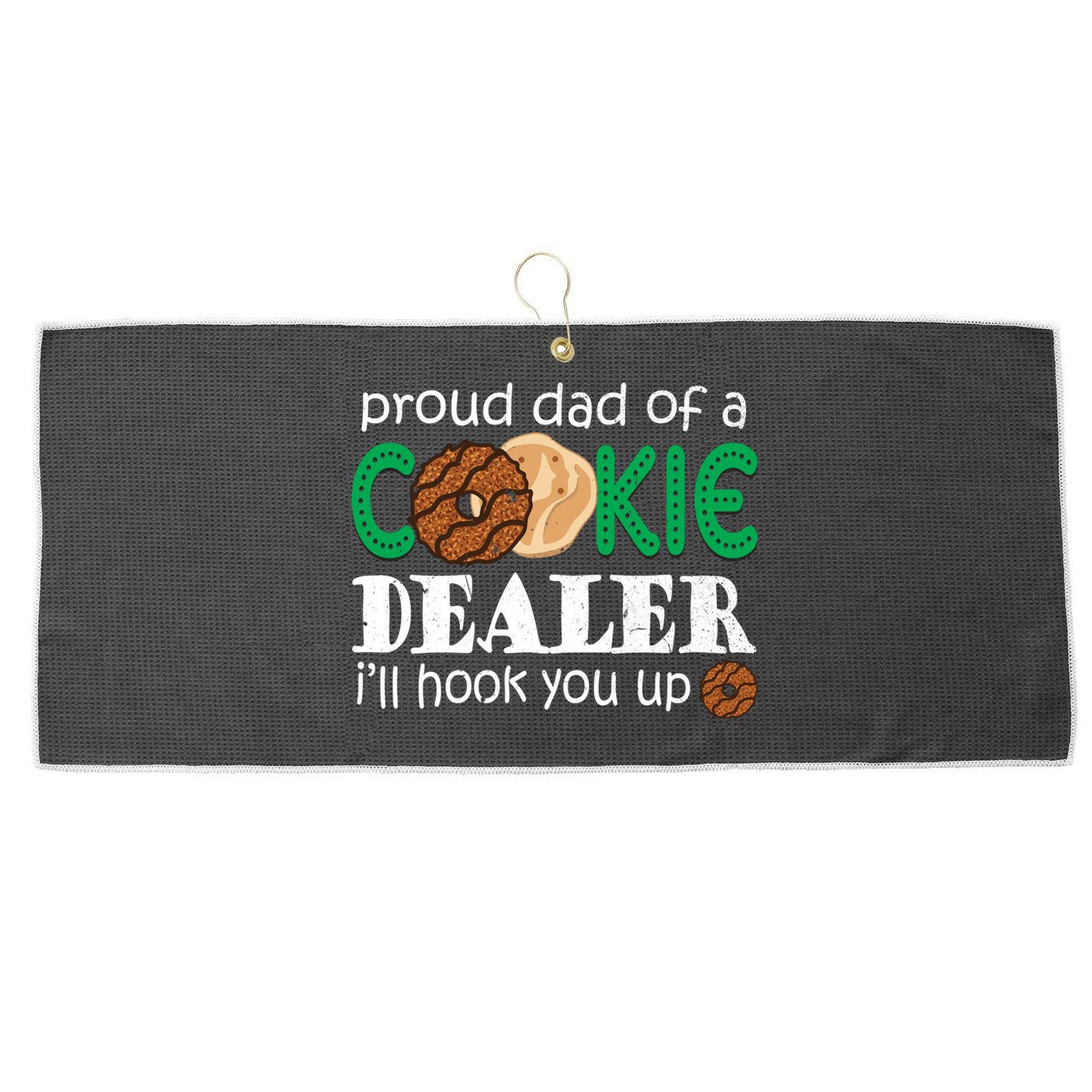 Scout Proud Dad Of A Cookie Dealer Troop Leader Large Microfiber Waffle Golf Towel
