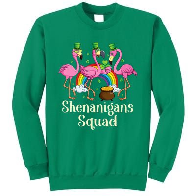 St Patrick's Day Shenanigan Squad Leprechaun Irish Flamingo Sweatshirt