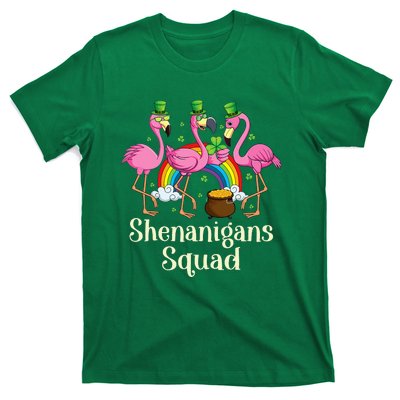 St Patrick's Day Shenanigan Squad Leprechaun Irish Flamingo T-Shirt