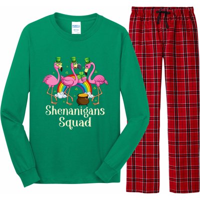 St Patrick's Day Shenanigan Squad Leprechaun Irish Flamingo Long Sleeve Pajama Set