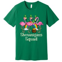 St Patrick's Day Shenanigan Squad Leprechaun Irish Flamingo Premium T-Shirt