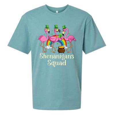 St Patrick's Day Shenanigan Squad Leprechaun Irish Flamingo Sueded Cloud Jersey T-Shirt