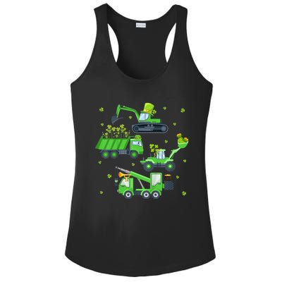 St Patricks Day Shirts Crane Truck Construction Ladies PosiCharge Competitor Racerback Tank