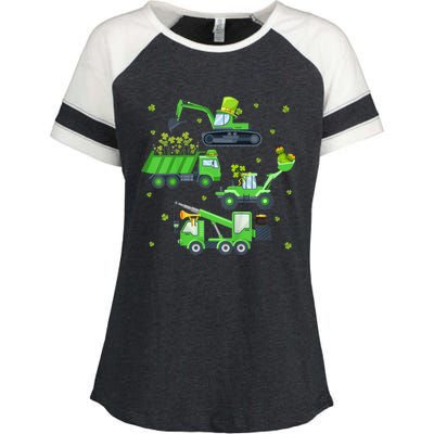 St Patricks Day Shirts Crane Truck Construction Enza Ladies Jersey Colorblock Tee