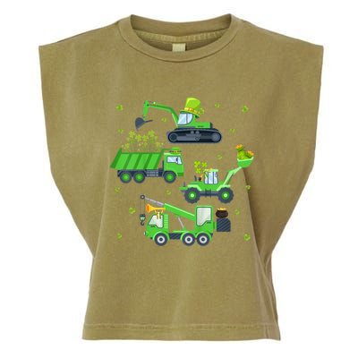 St Patricks Day Shirts Crane Truck Construction Garment-Dyed Women's Muscle Tee