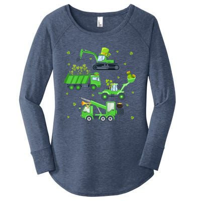 St Patricks Day Shirts Crane Truck Construction Women's Perfect Tri Tunic Long Sleeve Shirt