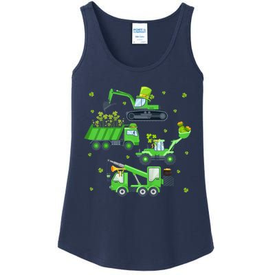 St Patricks Day Shirts Crane Truck Construction Ladies Essential Tank