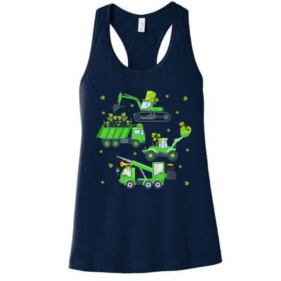 St Patricks Day Shirts Crane Truck Construction Women's Racerback Tank