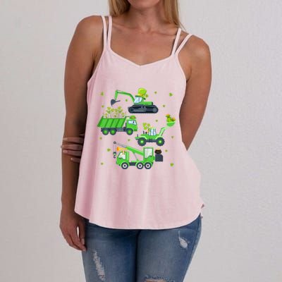 St Patricks Day Shirts Crane Truck Construction Women's Strappy Tank