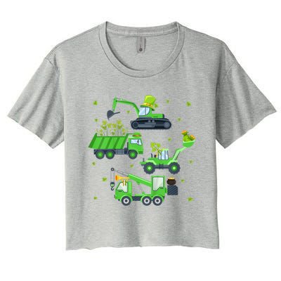 St Patricks Day Shirts Crane Truck Construction Women's Crop Top Tee