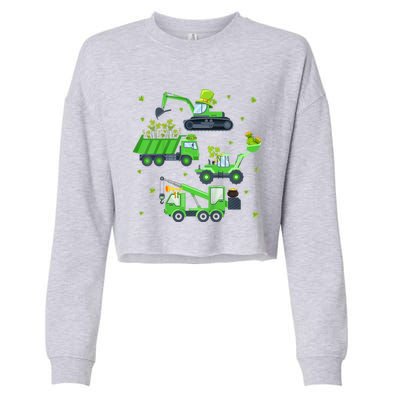 St Patricks Day Shirts Crane Truck Construction Cropped Pullover Crew