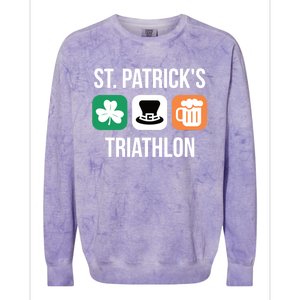 St Patrick's Day Gift Irish Triathlon Ing Gift Colorblast Crewneck Sweatshirt