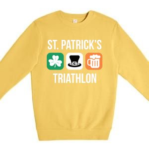 St Patrick's Day Gift Irish Triathlon Ing Gift Premium Crewneck Sweatshirt