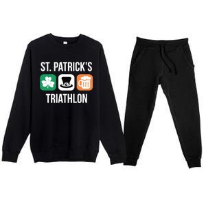 St Patrick's Day Gift Irish Triathlon Ing Gift Premium Crewneck Sweatsuit Set