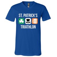 St Patrick's Day Gift Irish Triathlon Ing Gift V-Neck T-Shirt