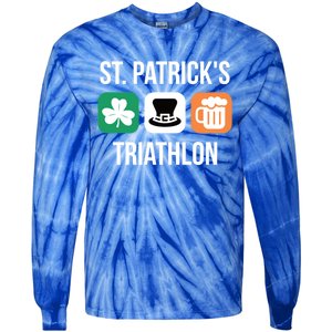 St Patrick's Day Gift Irish Triathlon Ing Gift Tie-Dye Long Sleeve Shirt