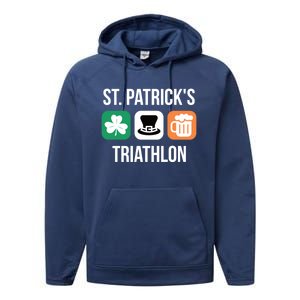 St Patrick's Day Gift Irish Triathlon Ing Gift Performance Fleece Hoodie