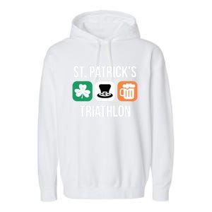 St Patrick's Day Gift Irish Triathlon Ing Gift Garment-Dyed Fleece Hoodie