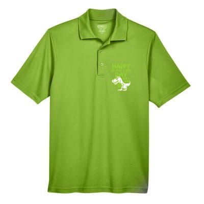 St Patricks Day Shirts Happy St Pat Trex Day Dino Gift Men's Origin Performance Pique Polo