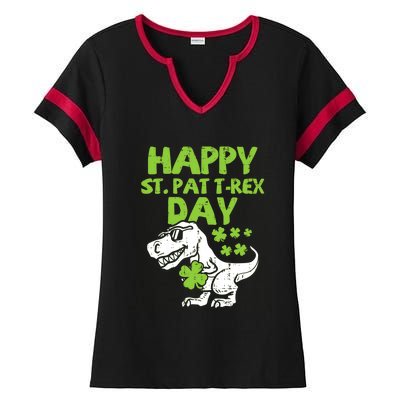 St Patricks Day Shirts Happy St Pat Trex Day Dino Gift Ladies Halftime Notch Neck Tee