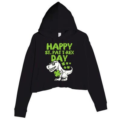 St Patricks Day Shirts Happy St Pat Trex Day Dino Gift Crop Fleece Hoodie