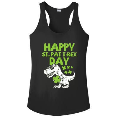 St Patricks Day Shirts Happy St Pat Trex Day Dino Gift Ladies PosiCharge Competitor Racerback Tank