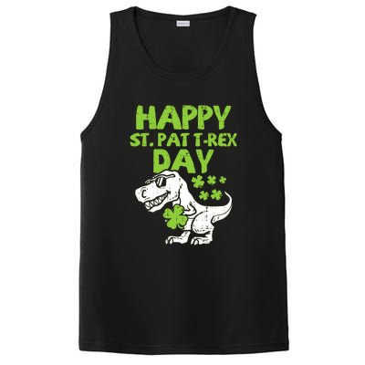 St Patricks Day Shirts Happy St Pat Trex Day Dino Gift PosiCharge Competitor Tank